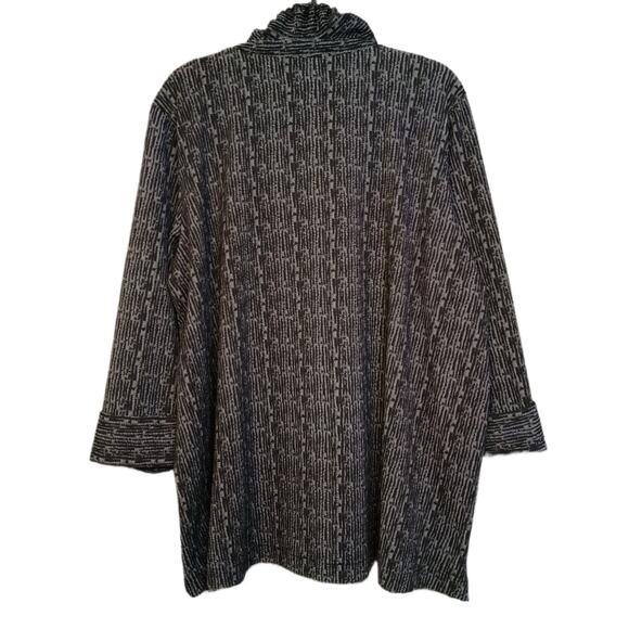 Ali Miles 2X Wire Collar Black White Textured Swing Jacket Red Button Detail - Picture 2 of 10